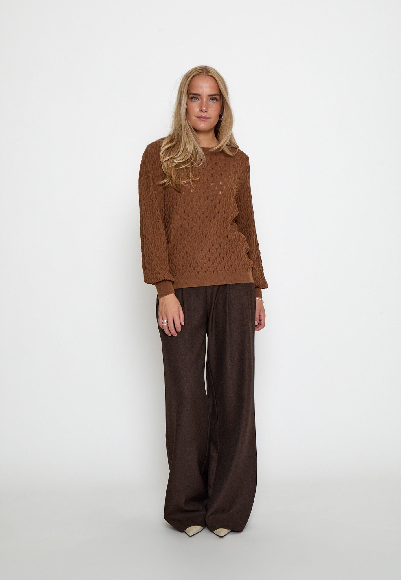 Peppercorn Rosalia Puff Sleeve Knit Pullover Pullover 5050 Toffee