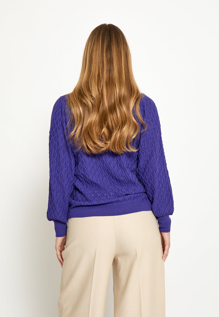 Peppercorn Rosalia Puff Sleeve Knit Pullover Pullover 7016 Purple Corallites