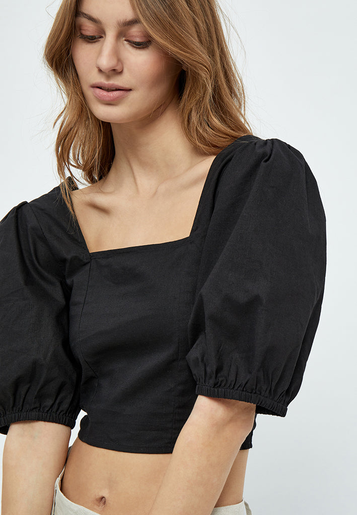 Minus Shelba Linen Bluse Bluser Sort