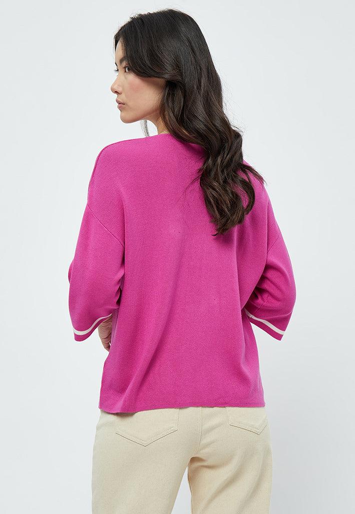 Peppercorn Tana Wide Sleeve Pullover Pullover 4122S Magenta Pink Stripe