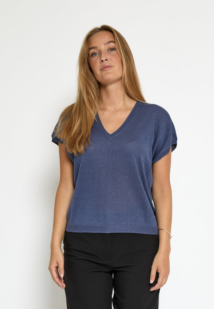 Minus Carlina Knit T-Shirt T-Shirt 2216MET Nightshadow Metal.