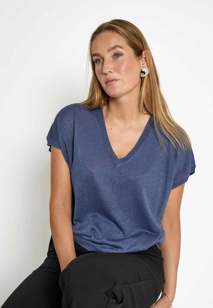 Minus Carlina Knit T-Shirt T-Shirt 2216MET Nightshadow Metal.
