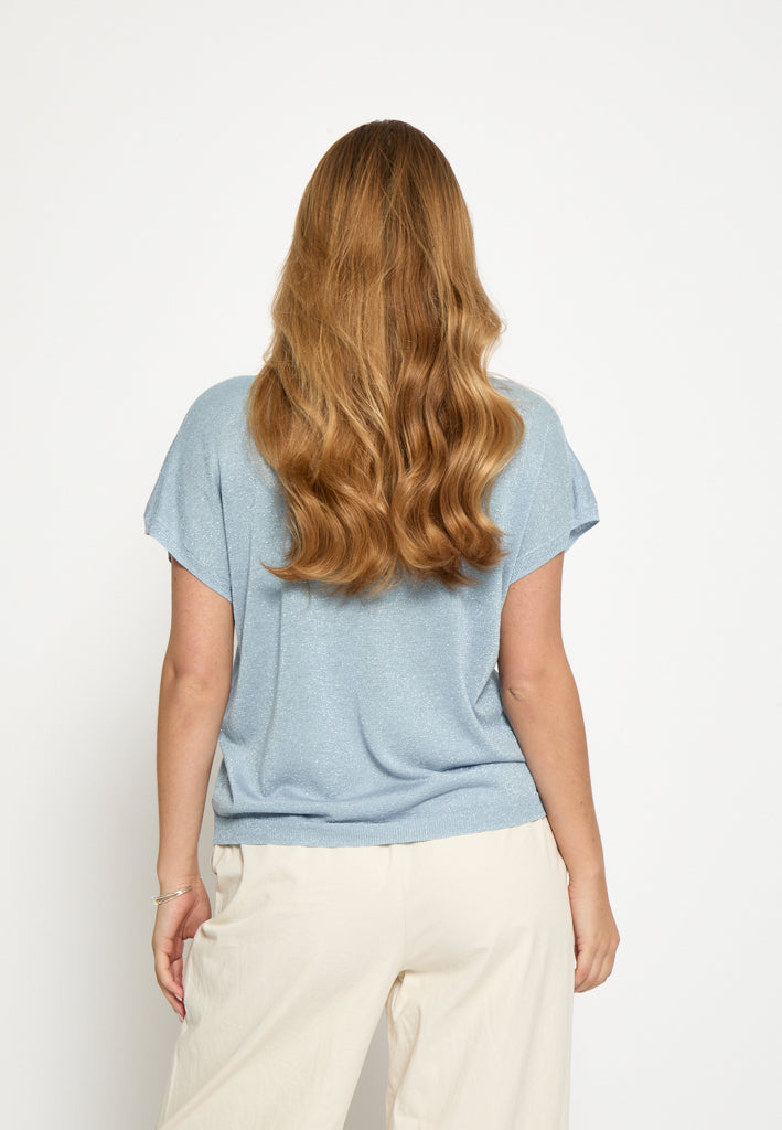 Minus Carlina Knit T-Shirt T-Shirt 2284MET Skyway Blue Metal.