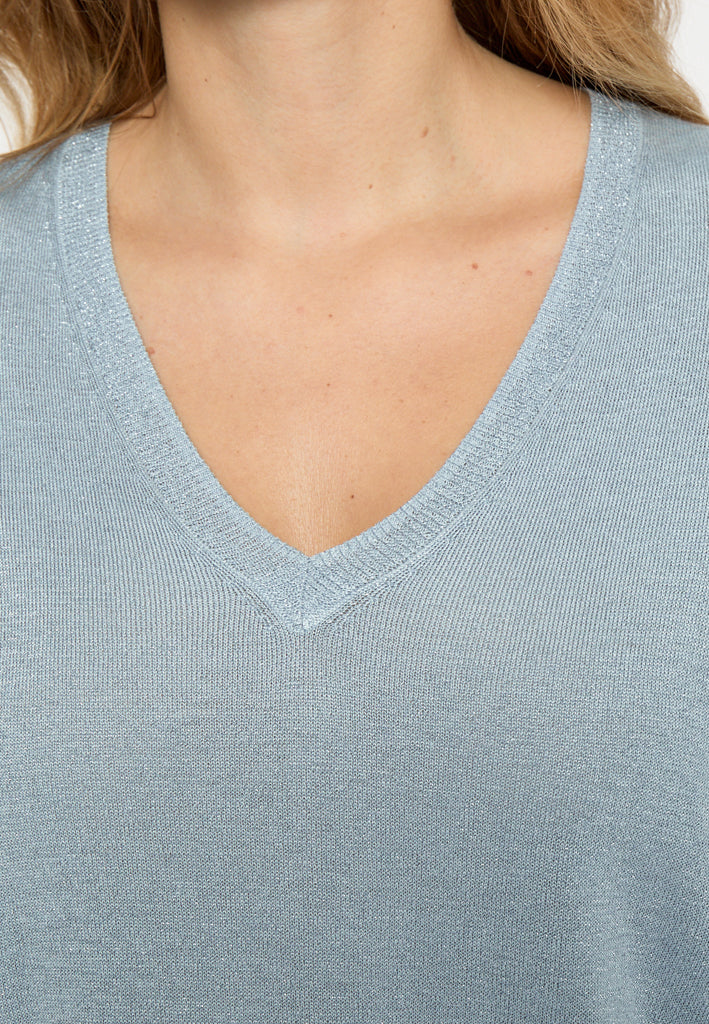 Minus Carlina Knit T-Shirt T-Shirt 2284MET Skyway Blue Metal.