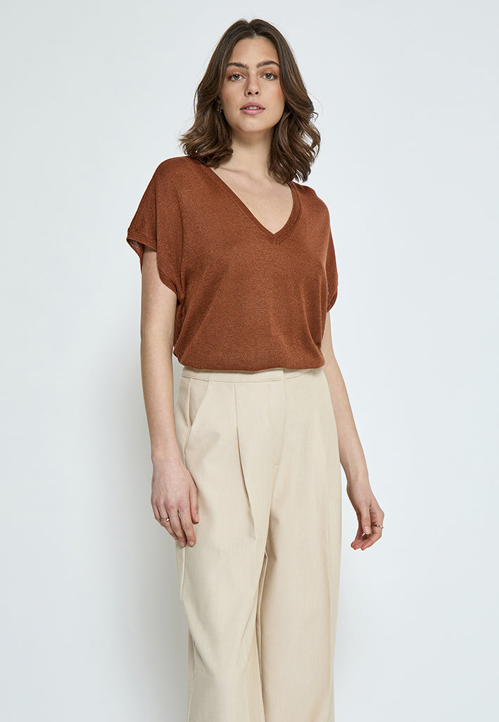 Minus Carlina Knit T-Shirt T-Shirt 3000L Desert Sand Metal.