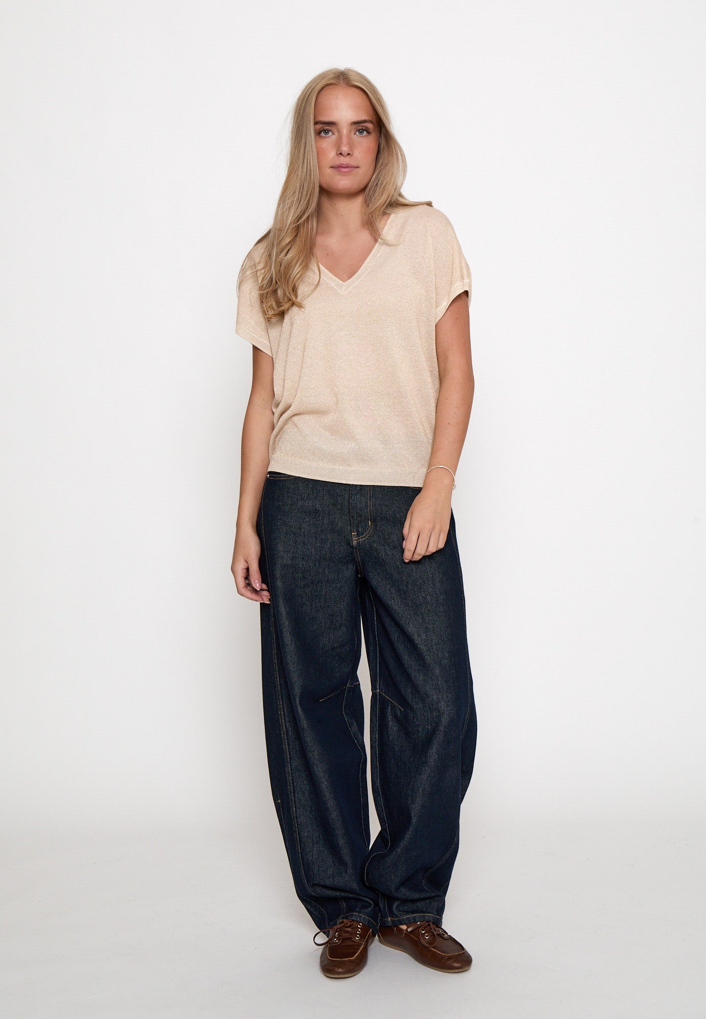 Minus Carlina Knit T-Shirt T-Shirt 348MET Medal gold Metallic