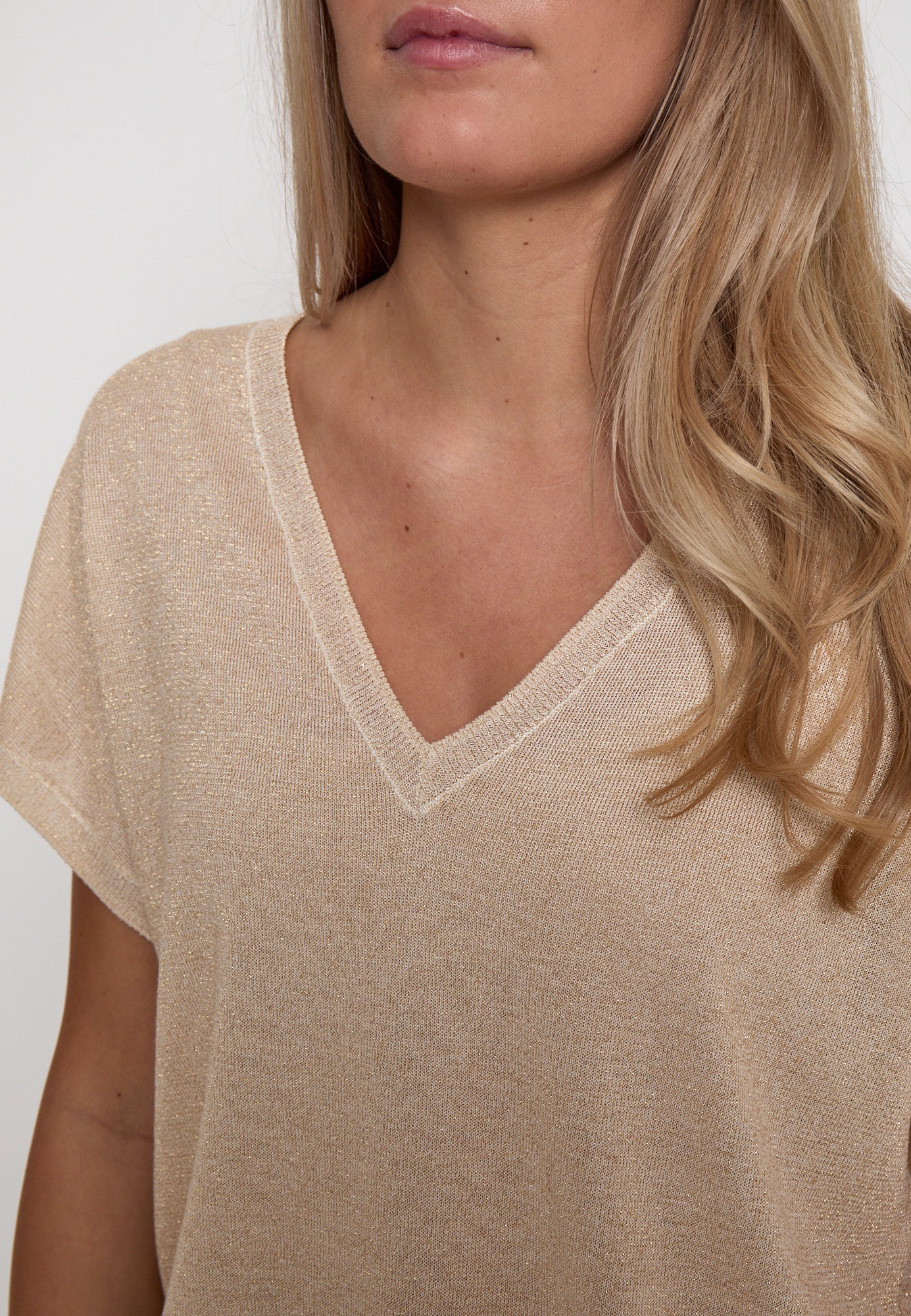 Minus Carlina Knit T-Shirt T-Shirt 348MET Medal gold Metallic