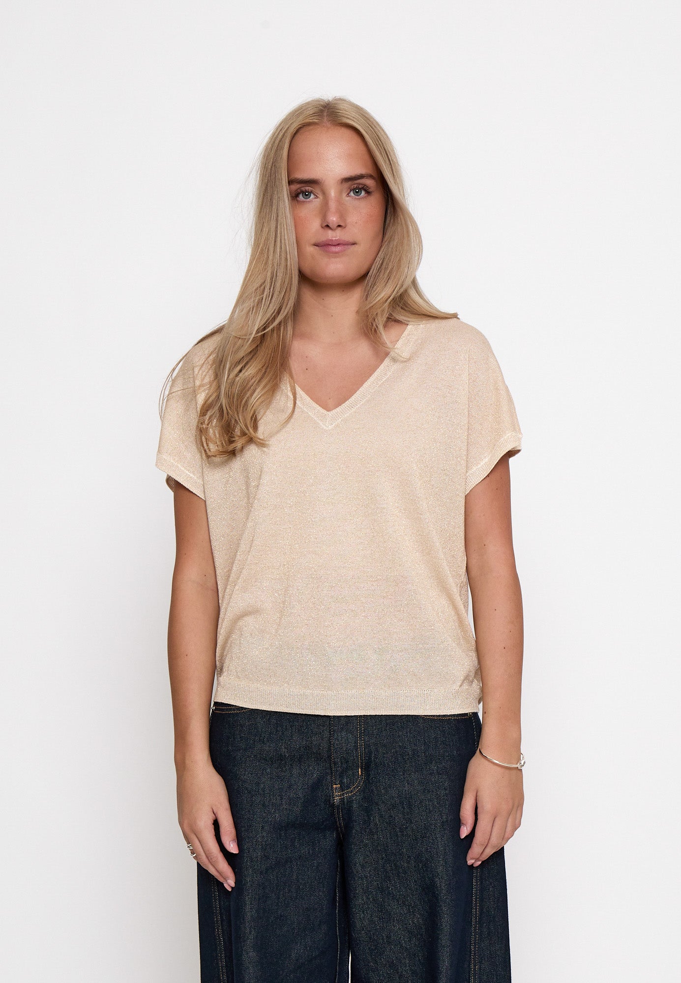 Minus Carlina Knit T-Shirt T-Shirt 348MET Medal gold Metallic