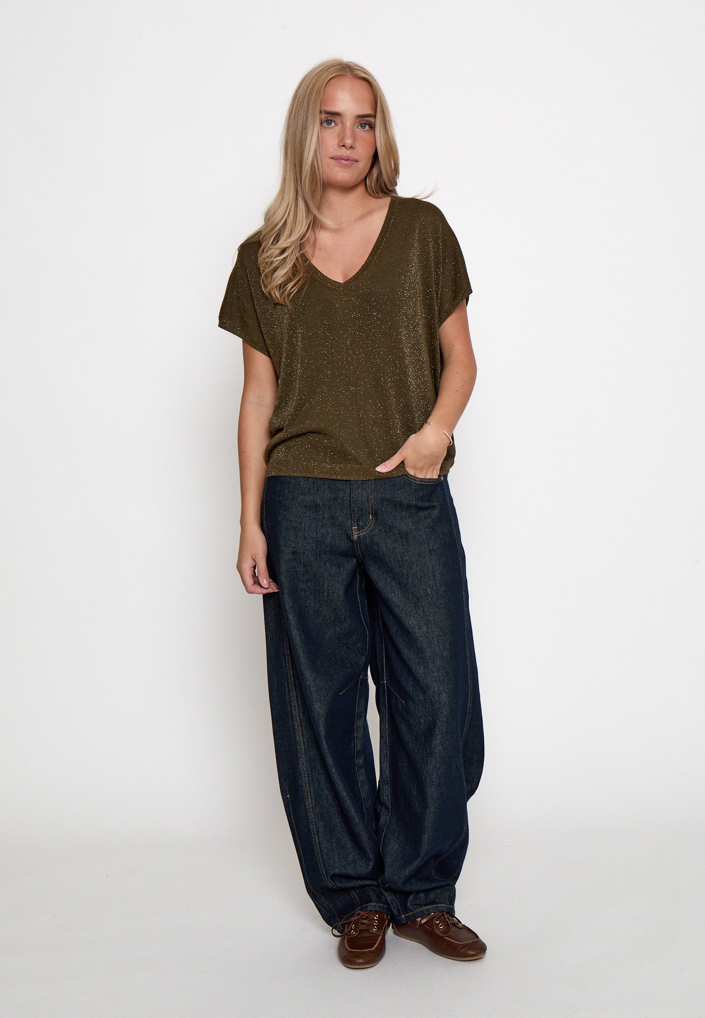 Minus Carlina Knit T-Shirt T-Shirt 5168MET Beech Green Met.