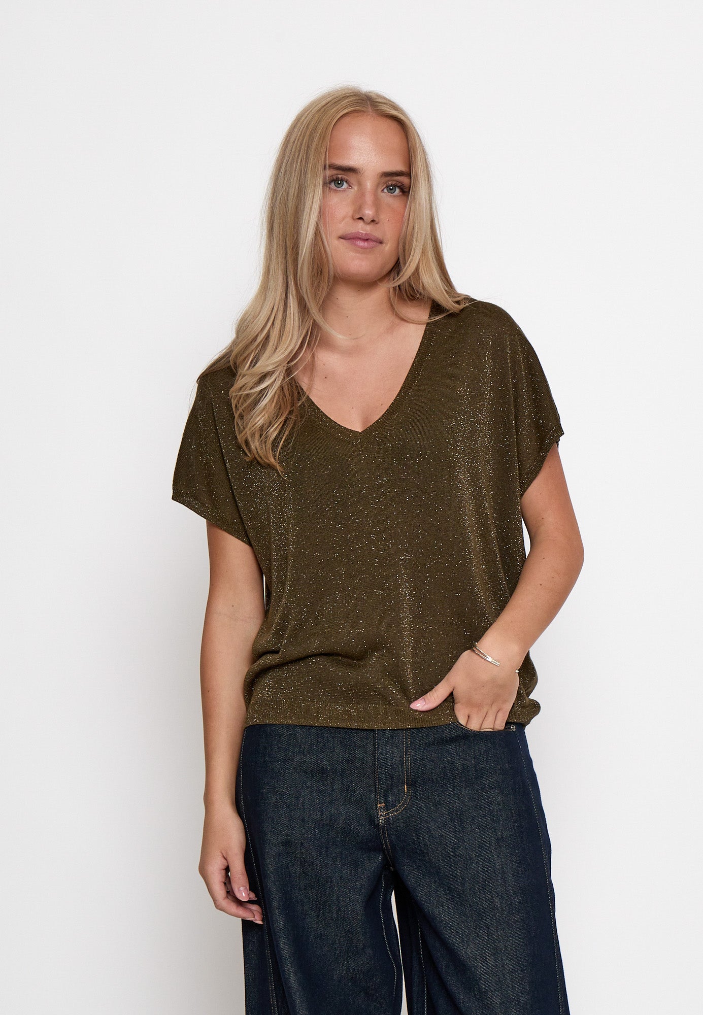 Minus Carlina Knit T-Shirt T-Shirt 5168MET Beech Green Met.