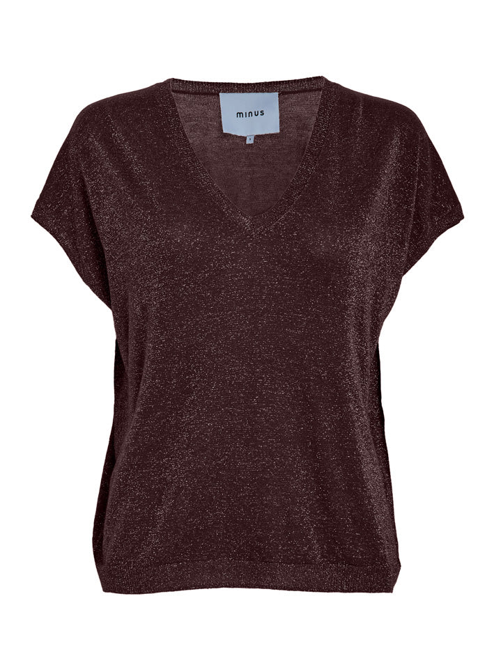 Minus Carlina Knit T-Shirt T-Shirt 713MET Fudge Purple Met.