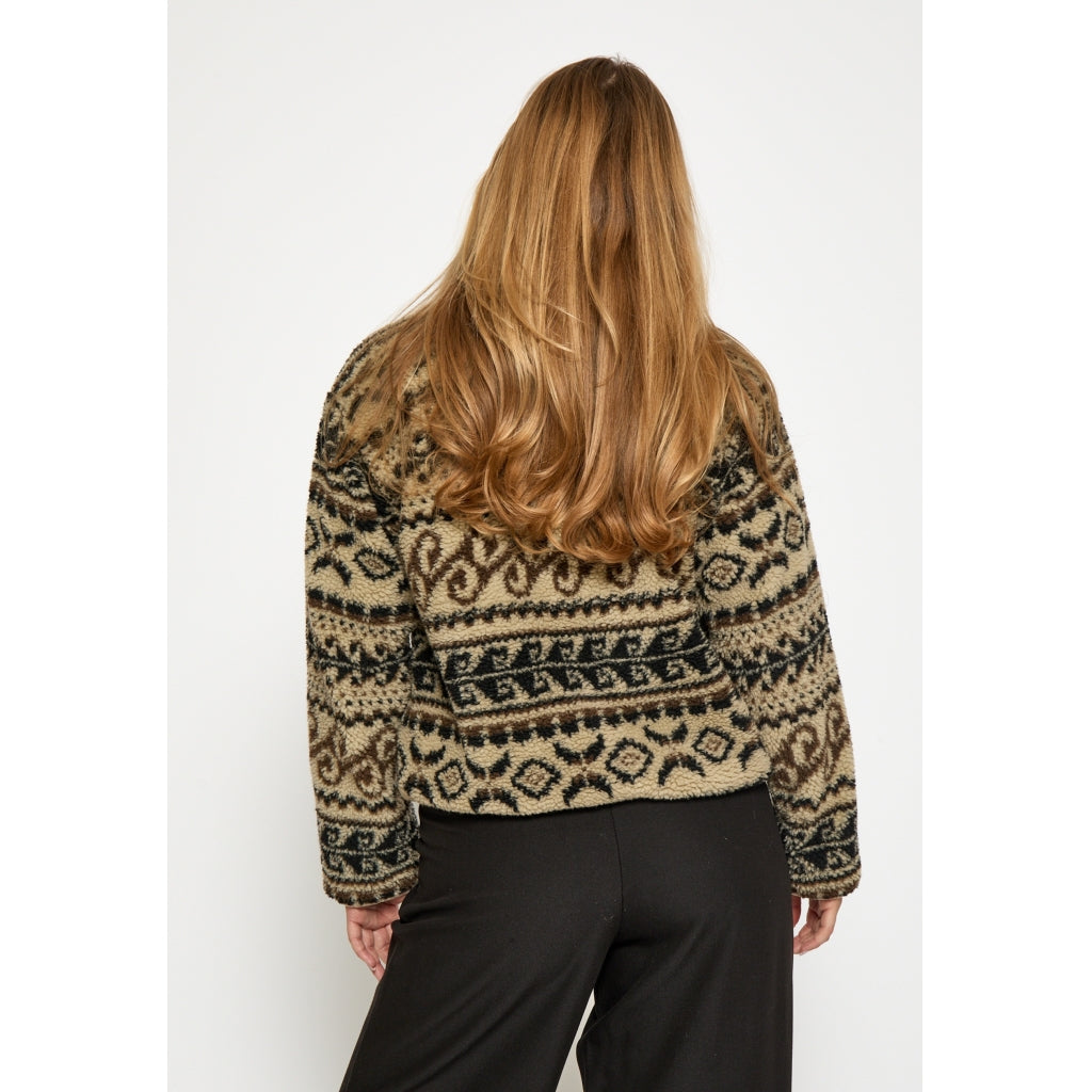 Peppercorn Caroline Fleece Half Zip Jacket Jacket 0202P Whitecap Cream Print