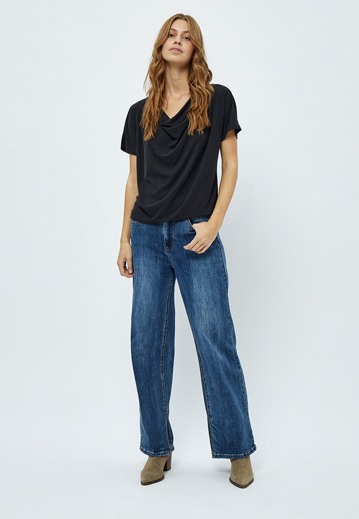 Desires DSAmalia Drape T-Shirt T-Shirt 9000 Black