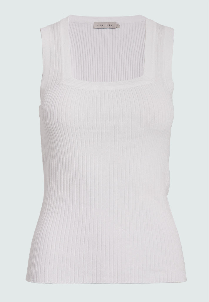 Desires DSAneli Rib Square Neck Top Top 235 Cloud Dancer