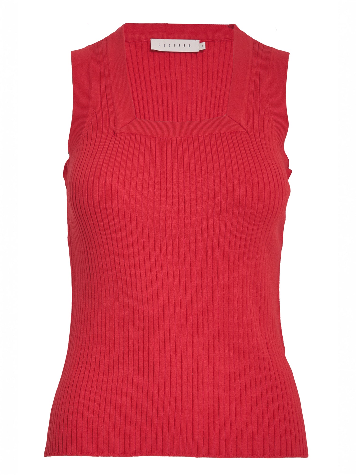 Desires DSAneli Rib Square Neck Top Top 4622 Watermelon