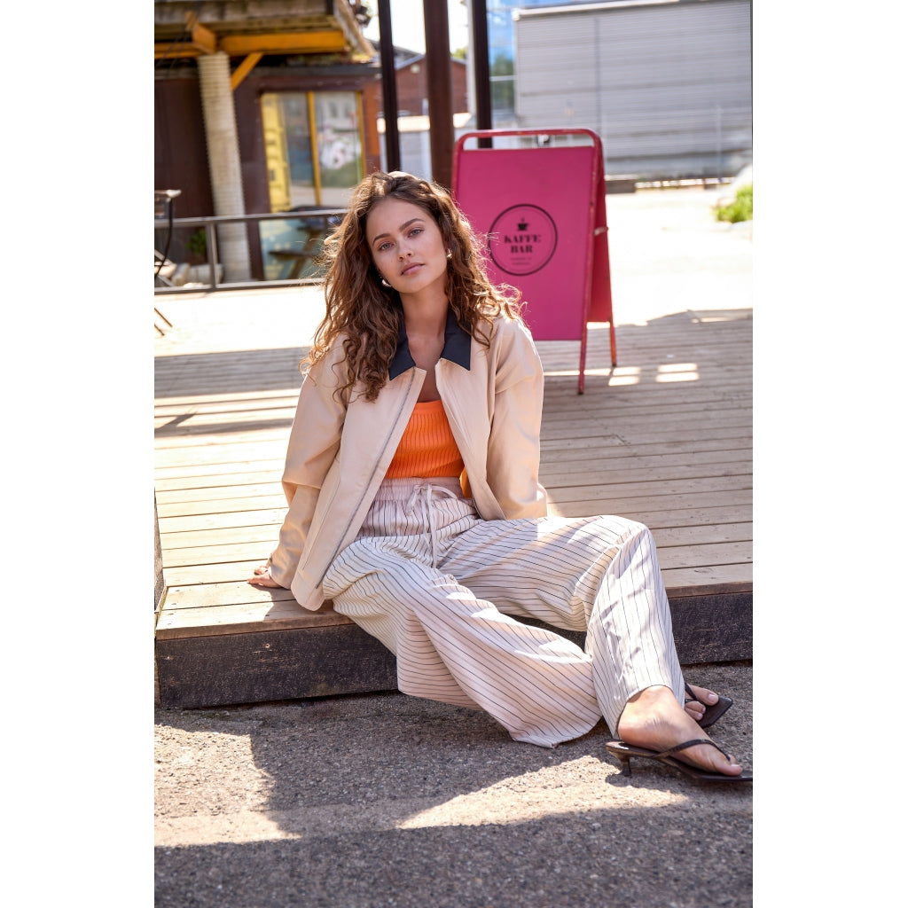 Desires DSAneli Rib Square Neck Top Top 6121 Nectarine Orange