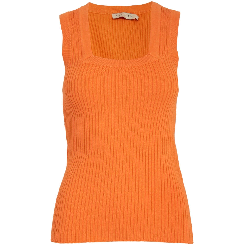 Desires DSAneli Rib Square Neck Top Top 6121 Nectarine Orange