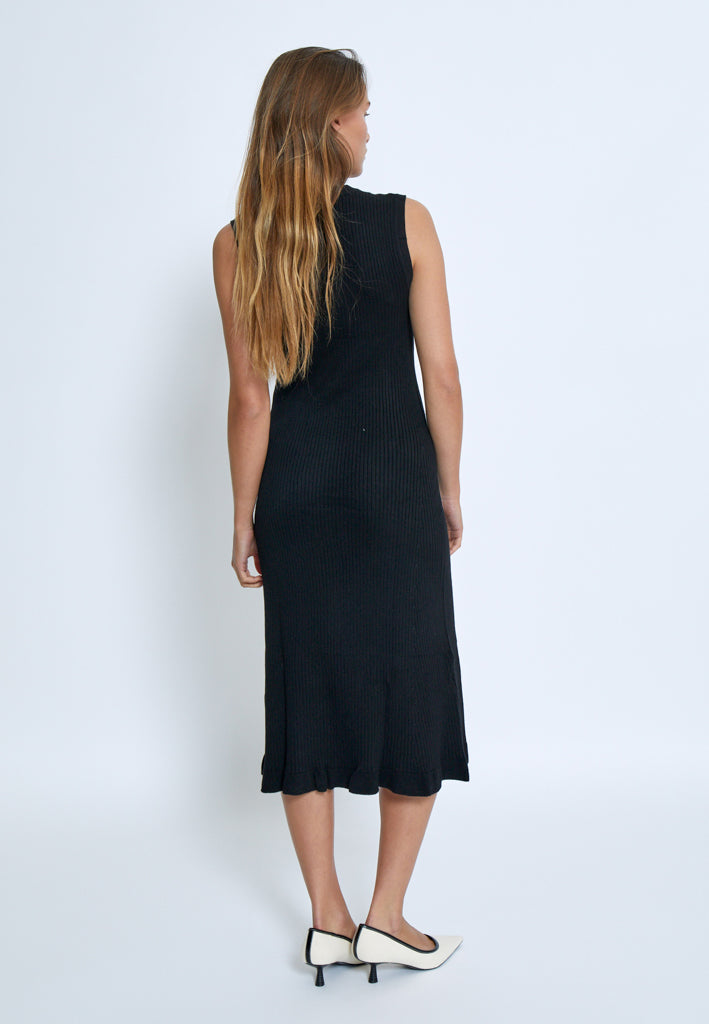 Desires DSAneli V-neck Rib Midi Knit Dress Dress 9000 Black