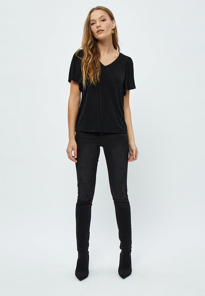 Desires DSBob Flounce Top T-Shirt 9000 Black