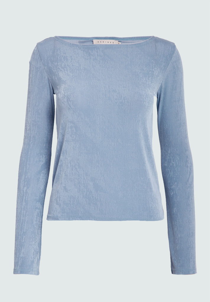 Desires DSBob Long Sleeve Boatneck Top Top 7009 Lavender Lustre Blue