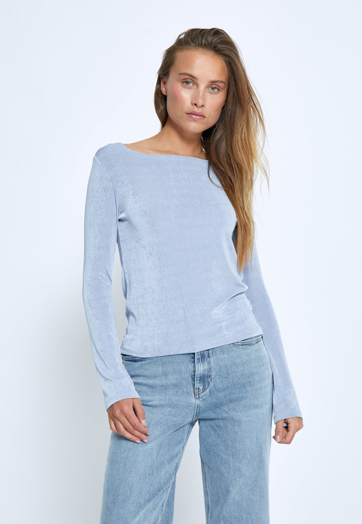 Desires DSBob Long Sleeve Boatneck Top Top 7009 Lavender Lustre Blue