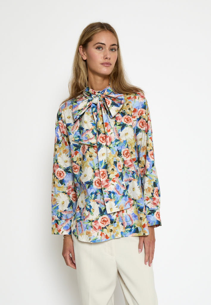 Desires DSCamilla Bow Shirt Shirt 0985P Bog Sand Print