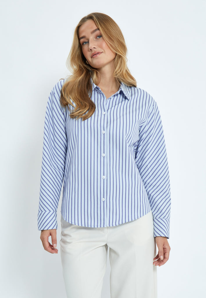 Desires DSCynthia Striped Shirt Shirt 5024S Royal Blue Stripe