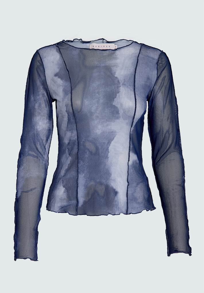 Desires DSDaliah Mesh Top Top 1590P Blue Bonnet Print