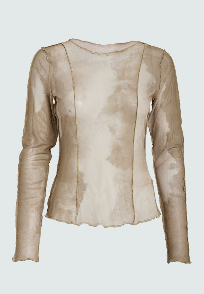 Desires DSDaliah Mesh Top Top 2105P Feather Gray Print