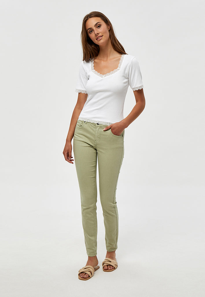 Desires DSDaren GOTS Lace Trim Top Top 0001 White