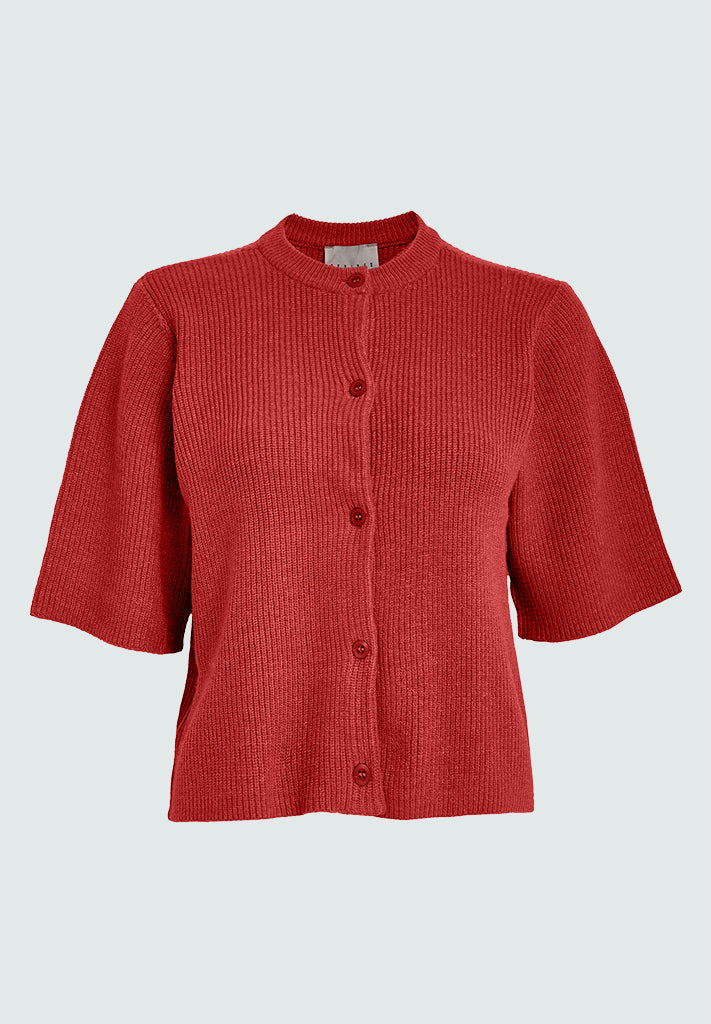 Desires DSDelta Short Sleeve Knit Cardigan Cardigans 4056 Cardinal Red