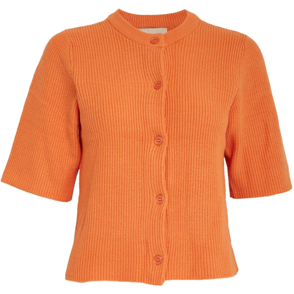 Desires DSDelta Short Sleeve Knit Cardigan Cardigans 6121 Nectarine Orange
