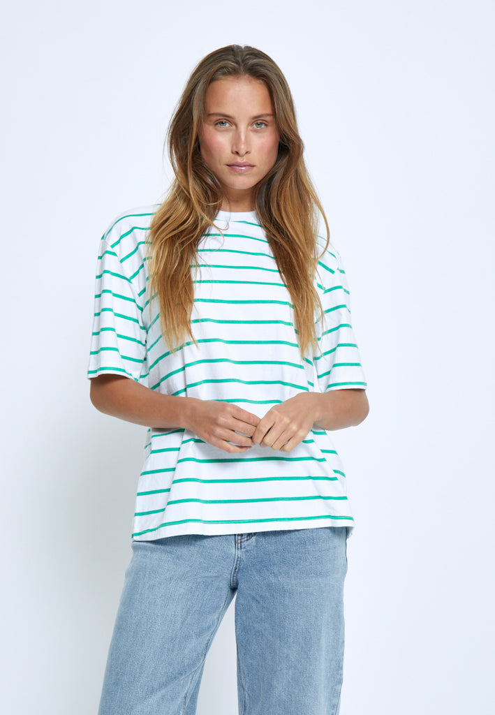 Desires DSElin Striped T-Shirt T-Shirt 4419S Ming Green Stripe