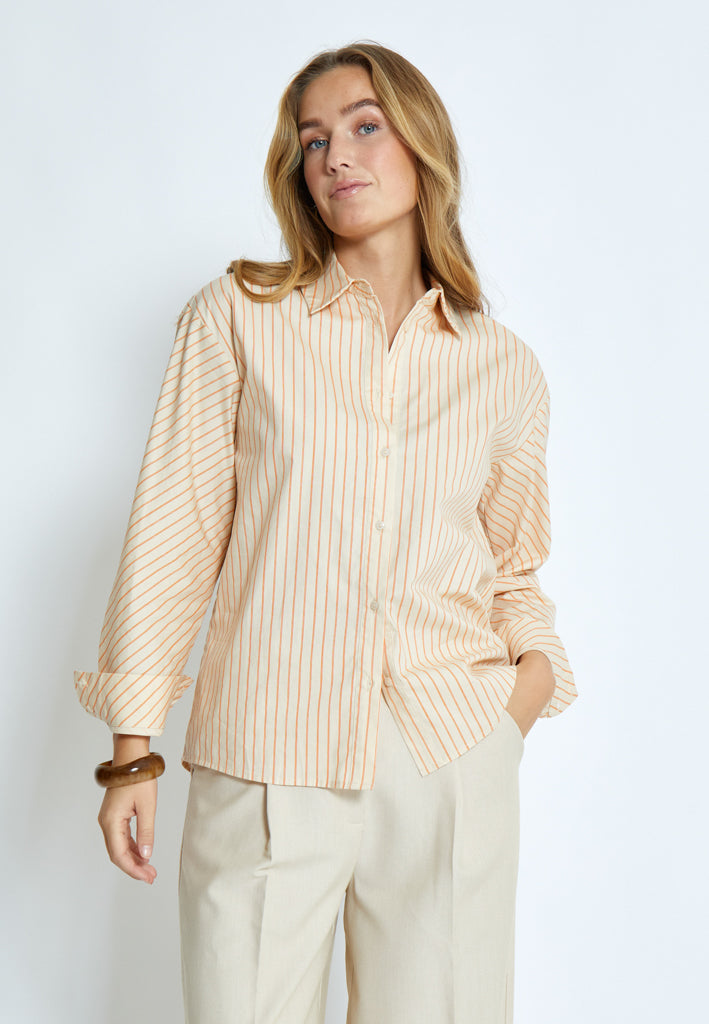Desires DSEverly Striped Shirt Shirt 6511S Russet Orange Stripe