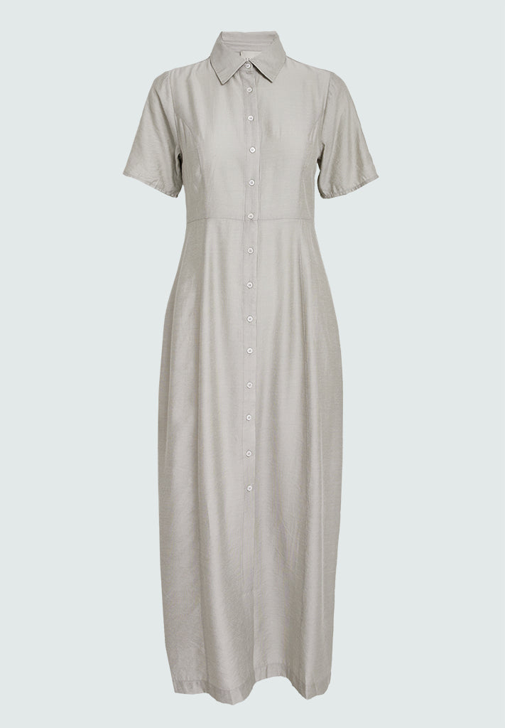 Desires DSFatma Maxi Shirt Dress Dress 1458S Brindle Taupe Stripe