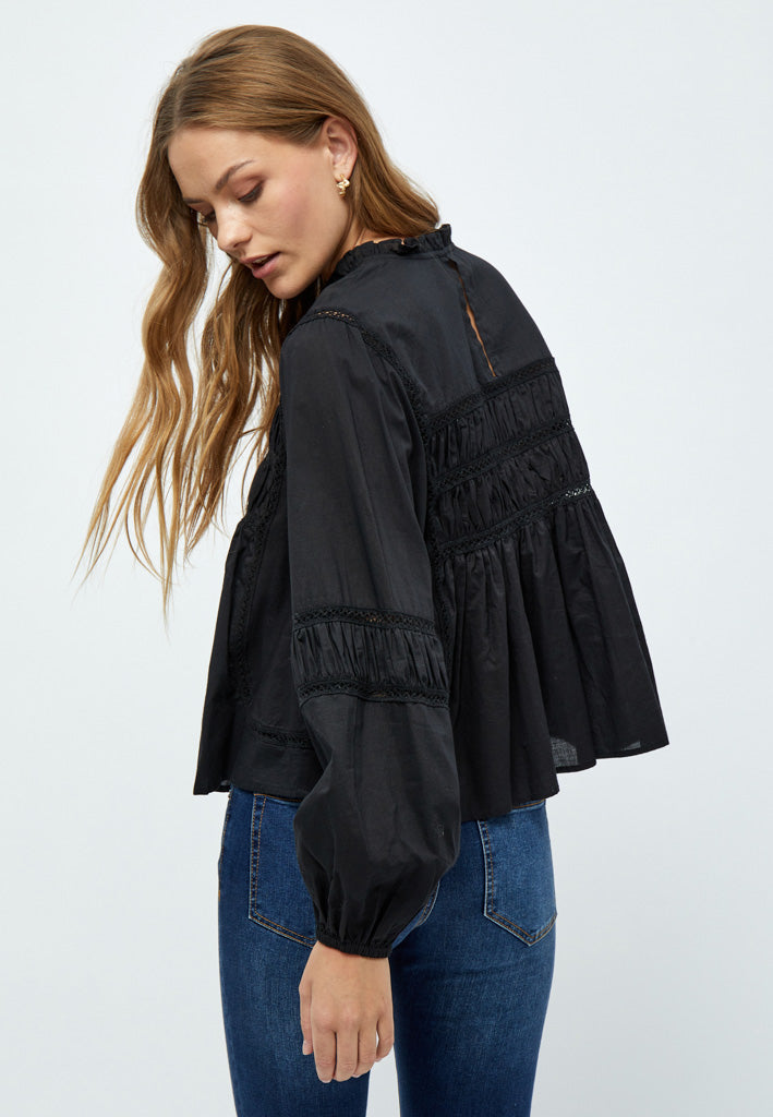 Desires DSFelix Lace Detailed Blouse Blouse 9000 Black