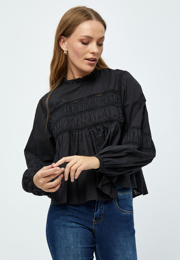 Desires DSFelix Lace Detailed Blouse Blouse 9000 Black
