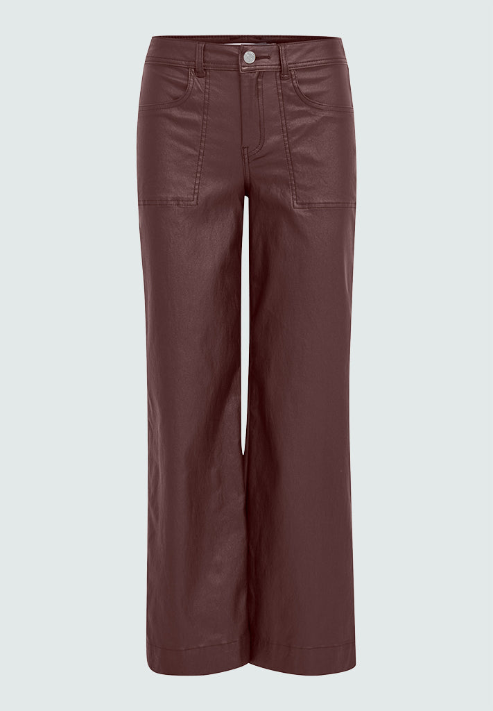 Desires DSFlorence Coated Pants Pant 4180 Sassafras Bordeaux