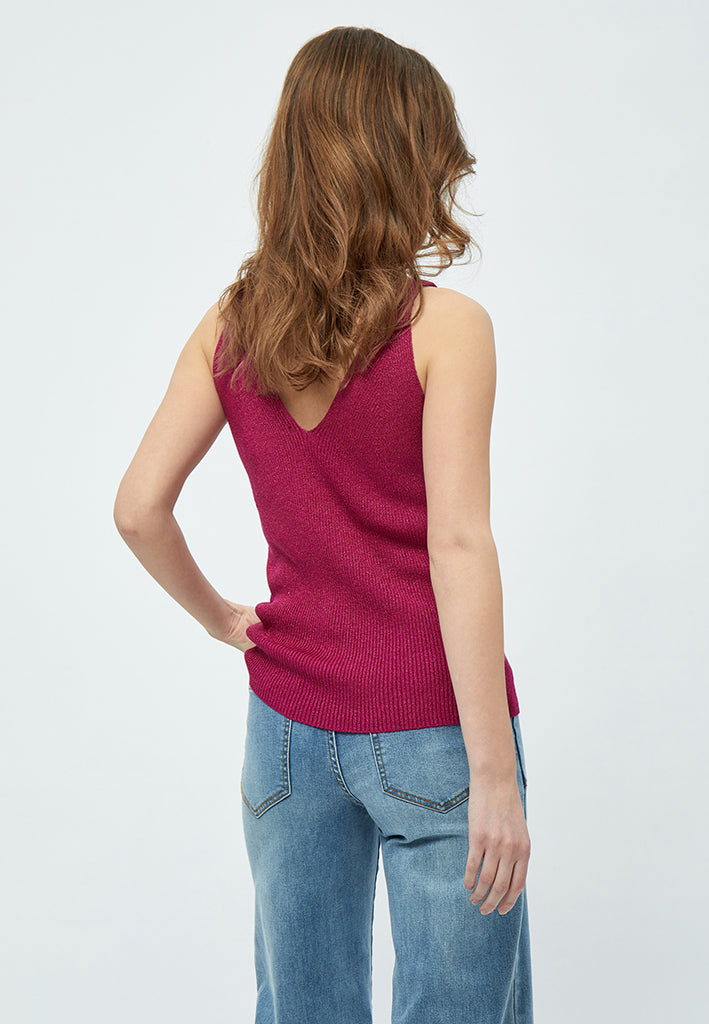 Desires DSGeisha Rib Top Top 0473Met Festival Fuchsia Metallic