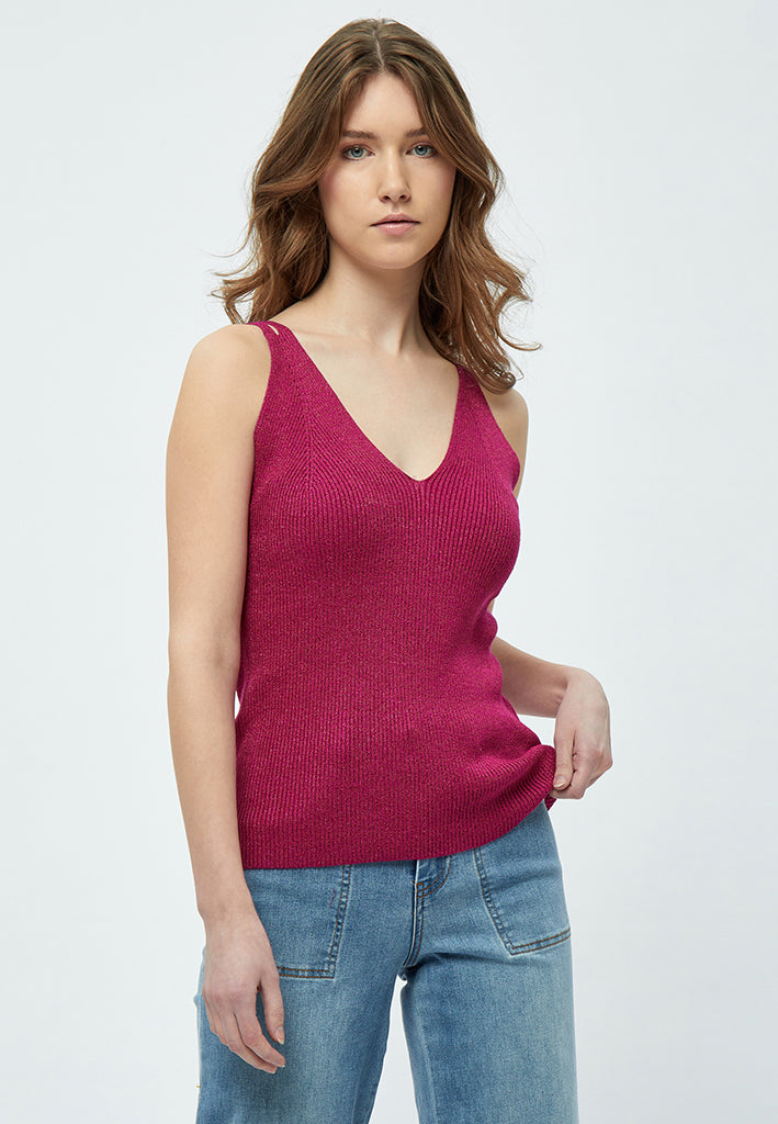 Desires DSGeisha Rib Top Top 0473Met Festival Fuchsia Metallic