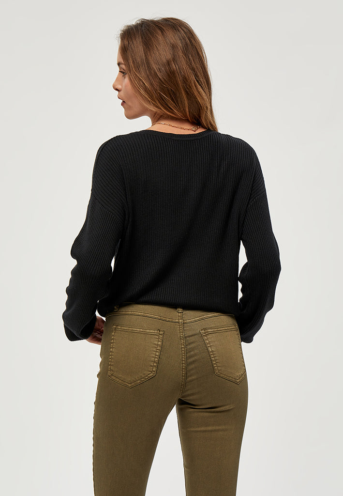 Desires DSGeisha Rib V Pullover Pullover 9000 Black
