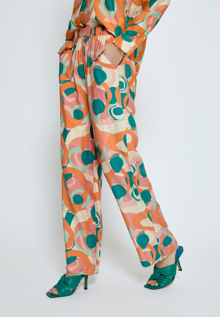 Desires DSIsolde Pants Pant 4073P Kelp Sand Print