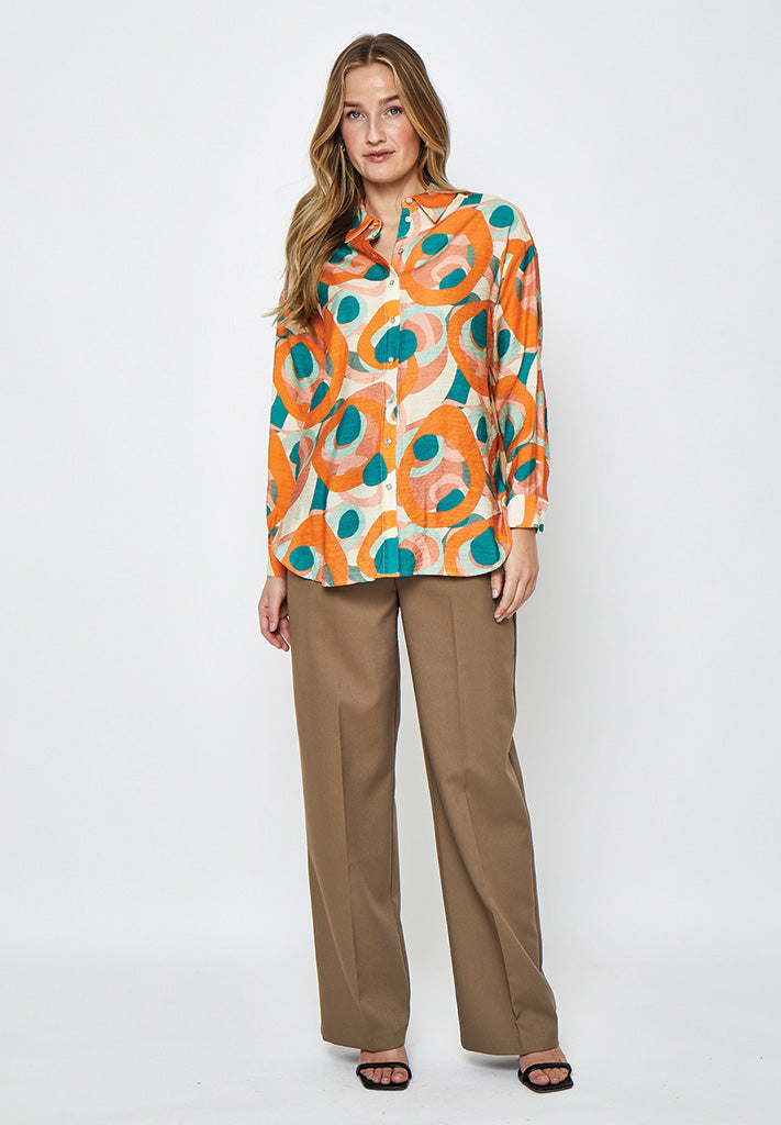 Desires DSIsolde Shirt Blouse 4073P Kelp Sand Print