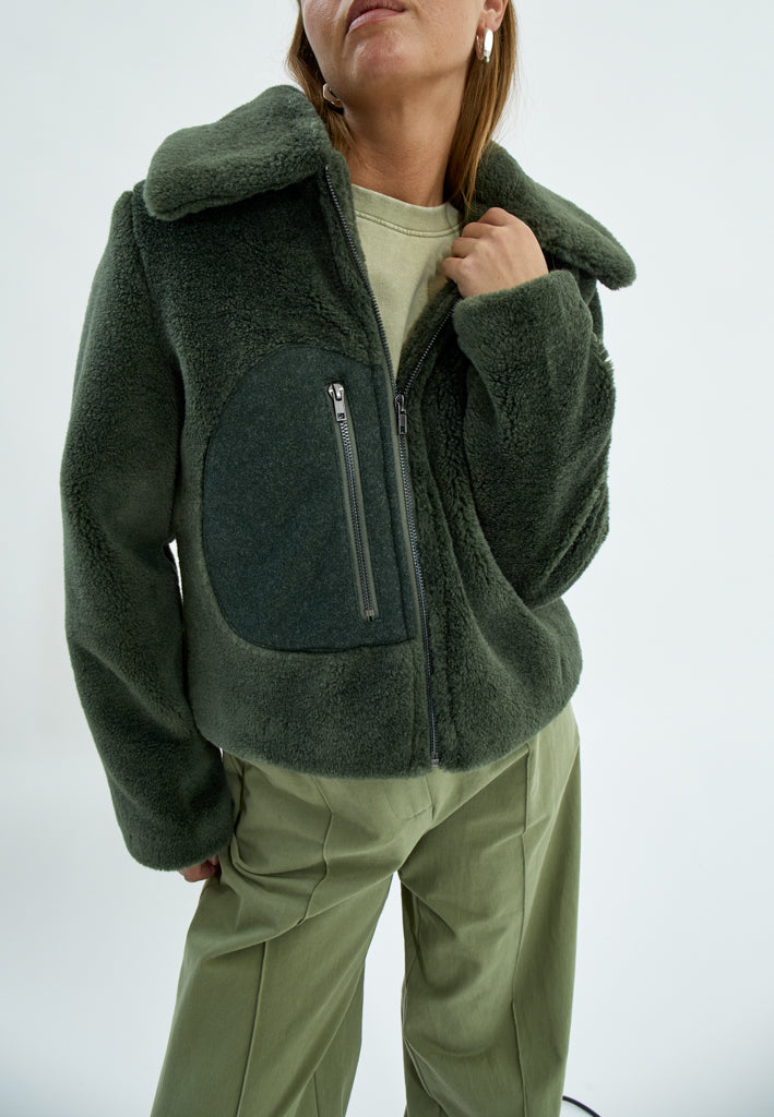 Desires DSIsolde Teddy Jacket Jacket 9113 Thyme Green