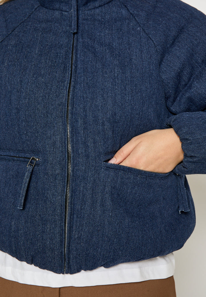 Desires DSIvory Denim Puffer Jacket Puffer jacket 9699 Dark Blue Rinse