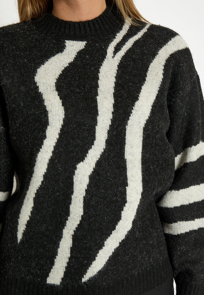 Desires DSJohanne GRS RWS Knit Pullover Pullover 9000P Black Print