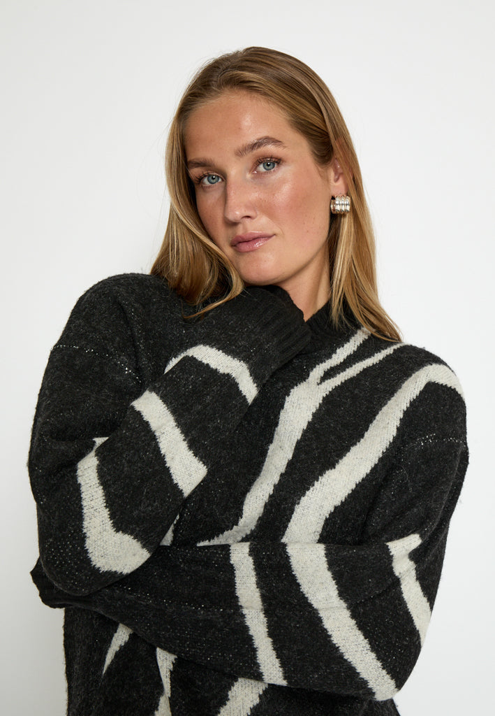 Desires DSJohanne GRS RWS Knit Pullover Pullover 9000P Black Print