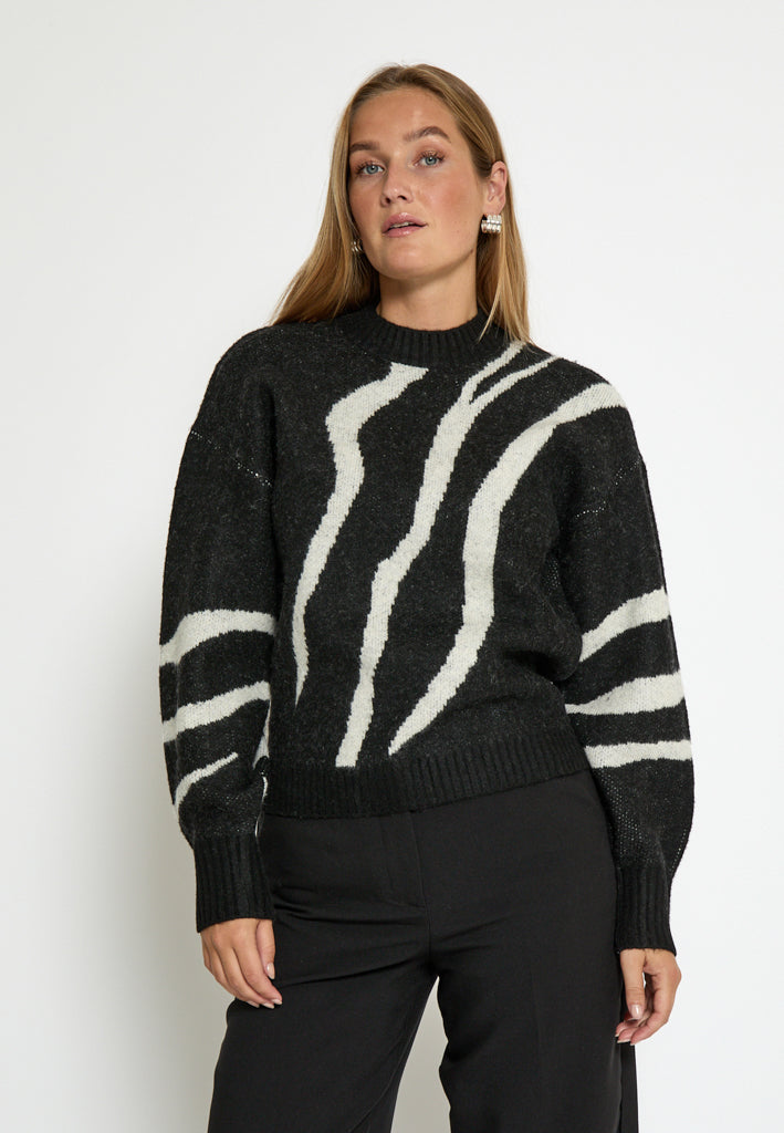 Desires DSJohanne GRS RWS Knit Pullover Pullover 9000P Black Print