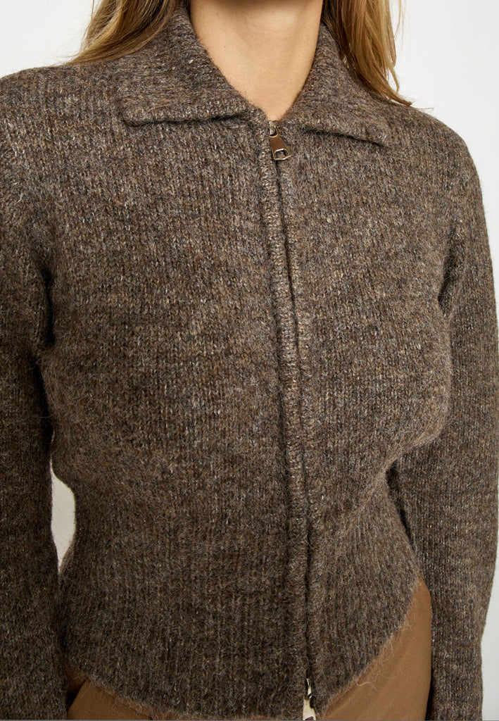 Desires DSJune Knit Cardigan Cardigans 364M Walnut Melange