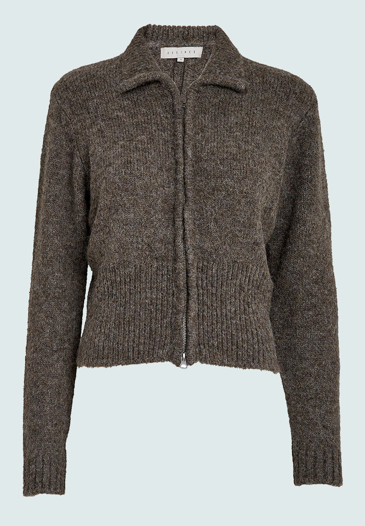 Desires DSJune Knit Cardigan Cardigans 364M Walnut Melange
